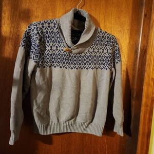 Gioberti 100% Cotton Gray and Blue Patterned Boy's Sweater